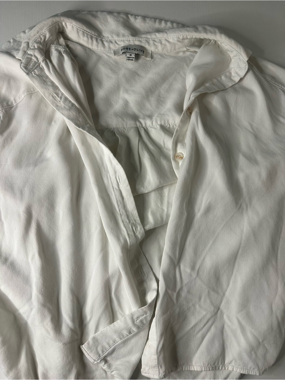 Rose & Olive Cream Casual Button-Down Shirt